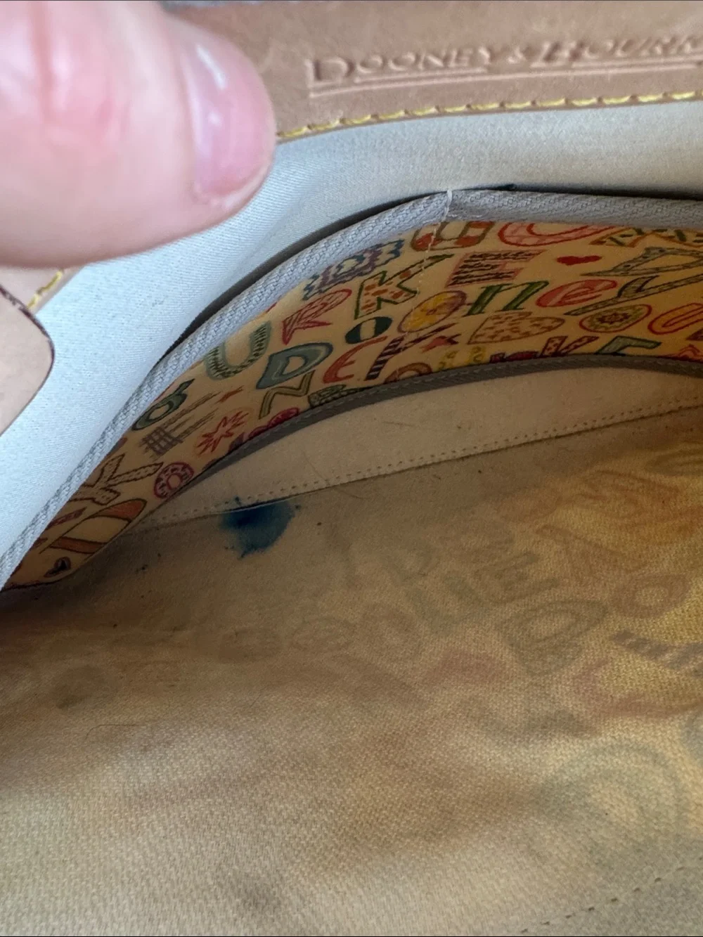 Y2K dooney and bourke Multicolor Canvas Tote with Tassel Drawstring